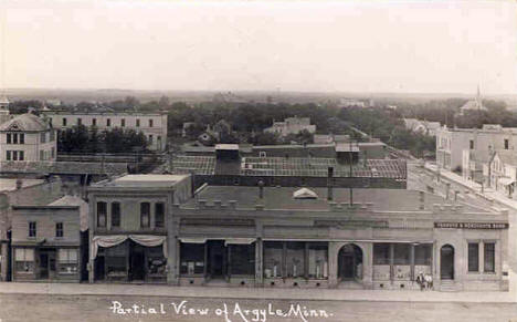 Partial view of Argyle Minnesota, 1914