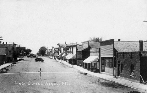 Main Street, Ashby Minnesota, 1910's
