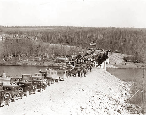 Bridge, two and one half miles west of Askov, Trunk Highway Number 23 dedicated Fall 1934