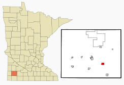 Location of Avoca, Minnesota