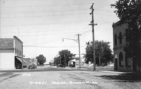 Street scene, Avon Minnesota, 1950