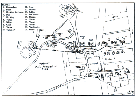 Sketch of residential area of Babbitt Minnesota, 1920