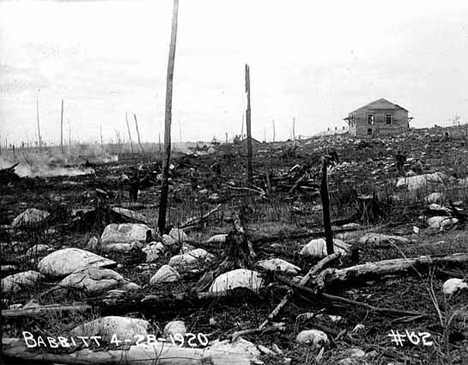 Early taconite location at Babbitt Minnesota, 1920