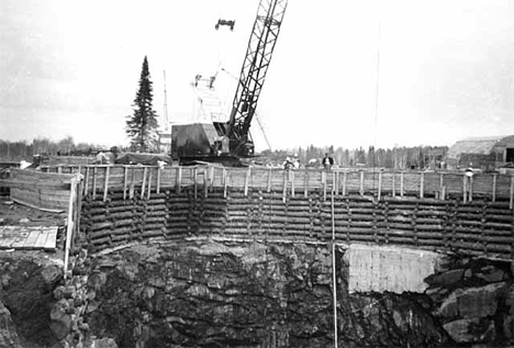 Building a rock crusher, Babbitt Minnesota, 1953
