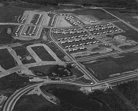 Aerial view of Babbitt Minnesota, 1955