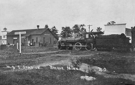 M & I Railroad Station, Backus Minnesota, 1911