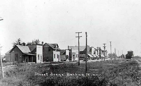 Street Scene, Backus Minnesota, 1919