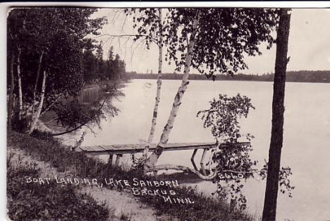 Boat Landing, Lake Sanborn, Backus Minnesota, 1924