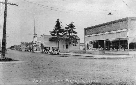 Main Street, Backus Minnesota, 1920's