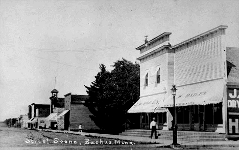 Street Scene, Backus Minnesota, 1919