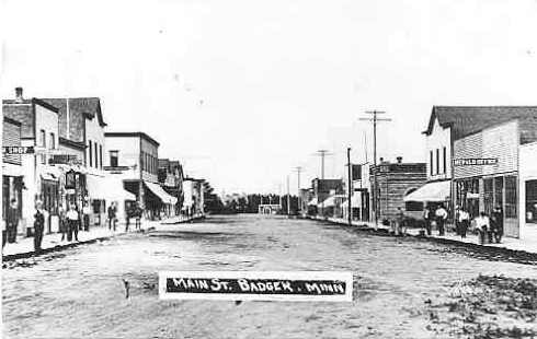 Main Street, Badger Minnesota, 1910's