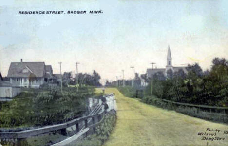 Residence Street, Badger Minnesota, 1910