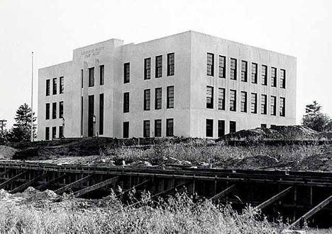 Works Progress Administration project, landscaping grounds at Clearwater County Courthouse, Bagley Minnesota, 1938