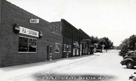 Street scene, Balaton Minnesota, 1940's