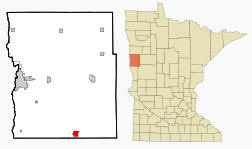 Location of Barnesville, Minnesota