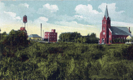 St. Mary's Catholic Church and view of Barnesville, 1914