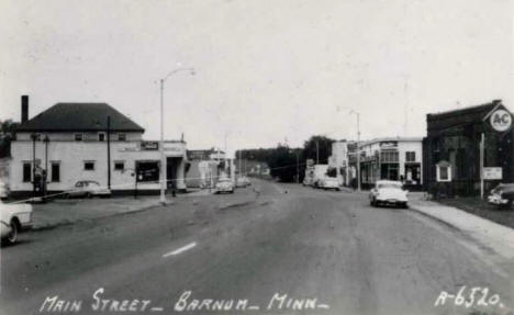 Main Street, Barnum Minnesota, 1950's