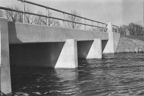 Bridge and dam, Barrett Minnesota, 1939