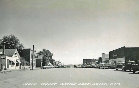 Main Street, Battle Lake Minnesota, 1950's