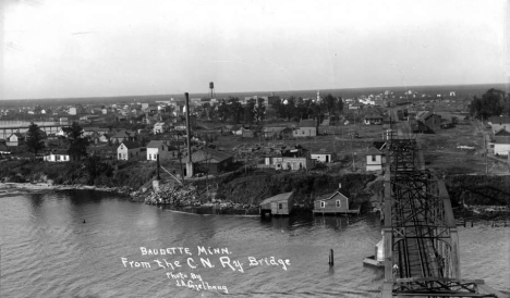 Baudette, Minnesota from the CN Railway bridge, 1913