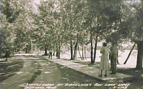 Shuffleboard at Birkeland's Bay Lake Lodge, Deerwood Minnesota, 1955