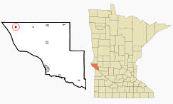 Location of Beardsley Minnesota