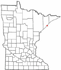 Location of Beaver Bay Minnesota