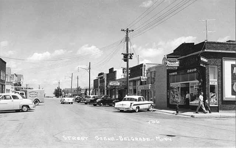 Street scene, Belgrade Minnesota, 1956