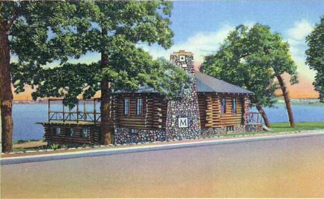 Fireplace of States Building, Bemidji Minnesota, 1938