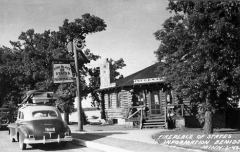 Fireplace of States, Bemidji Minnesota, 1940's