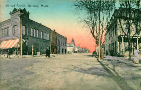 Street scene, Benson Minnesota, 1910's