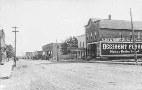 Street scene, Bertha Minnesota, 1910's