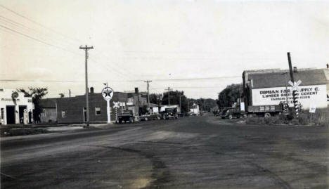 Street scene, Bertha Minnesota, 1940's