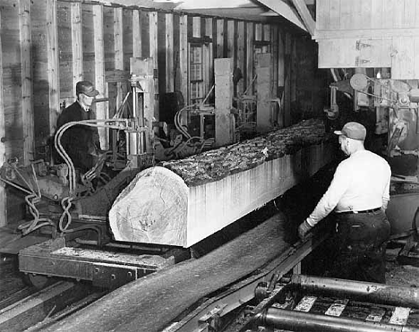 Band Mill, Rajala Sawmill at Bigfork Minnesota, 1953