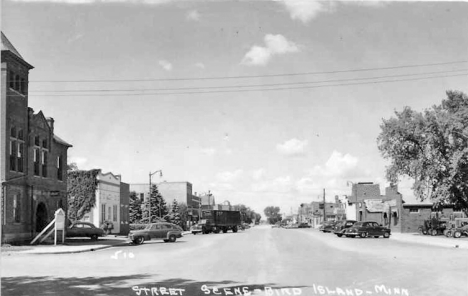 Street scene, Bird Island Minnesota, 1950's