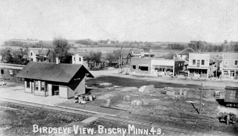 Birdseye View, Biscay Minnesota, 1910's