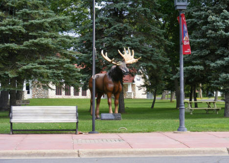 City Park and Honk the Moose Statue, Biwabik Minnesota, 2009