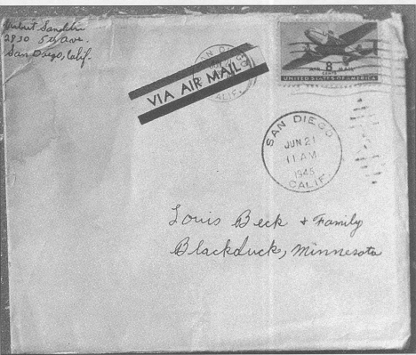 8 cent airmail stamp - June 1945 