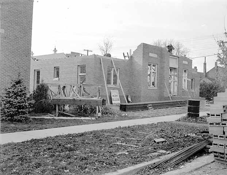 Constructing new community building, Blooming Prairie Minnesota 1936