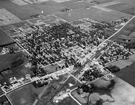 Aerial view, Blooming Prairie Minnesota 1972