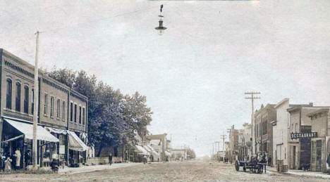 Main Street looking east, Blooming Prairie Minnesota, 1900's