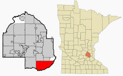 Location of Bloomington Minnesota