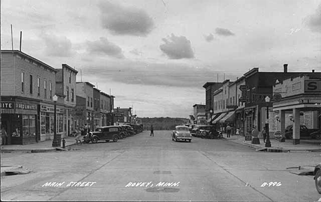 Main Street, Bovey Minnesota, 1936