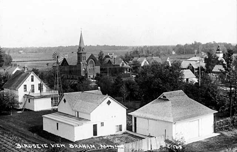 Birds eye view of Braham Minnesota, 1915