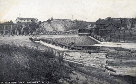 Mississippi River Dam, Brainerd Minnesota, 1908