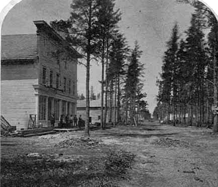 Street scene, Brainerd Minnesota, 1870