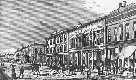 View on Front Street, Brainerd Minnesota, 1888