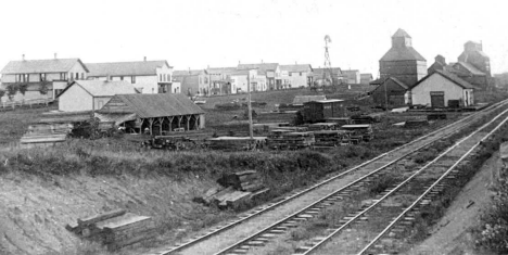 Front Street and Railroad Tracks, Brandon Minnesota, 1890