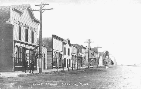Front Street, Brandon Minnesota, 1910's