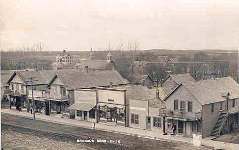 Street scene, Brandon Minnesota, 1910's
